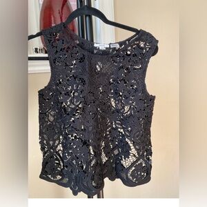 ACEMI Black Crochet Top